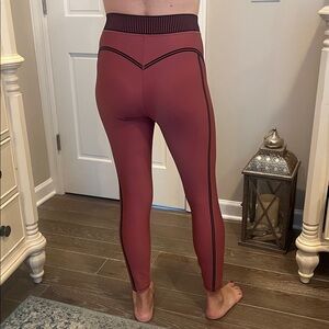 ALO Yoga Pink Leggings with Black Detailing